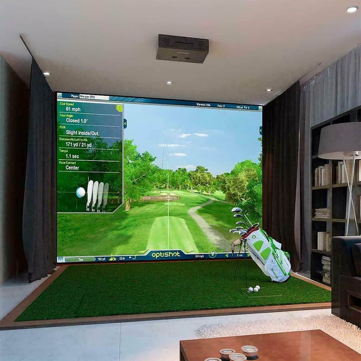 Test de l'écran d'impact de golf intérieur Tehongmai