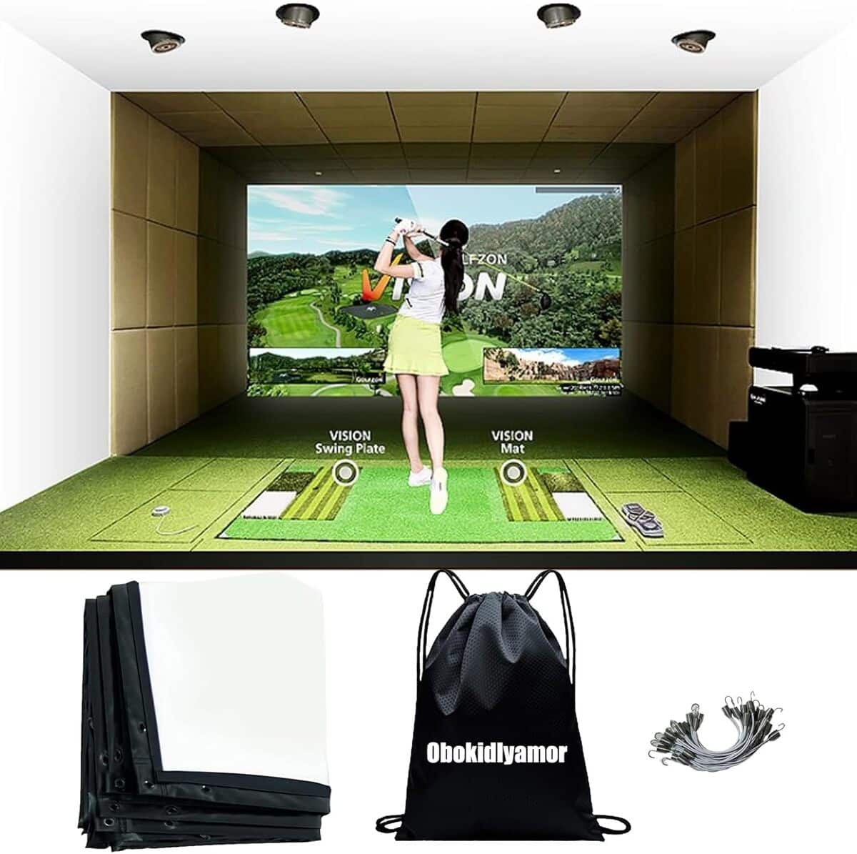 Test : écran de golf Obokidlyamor pour simulateur indoor