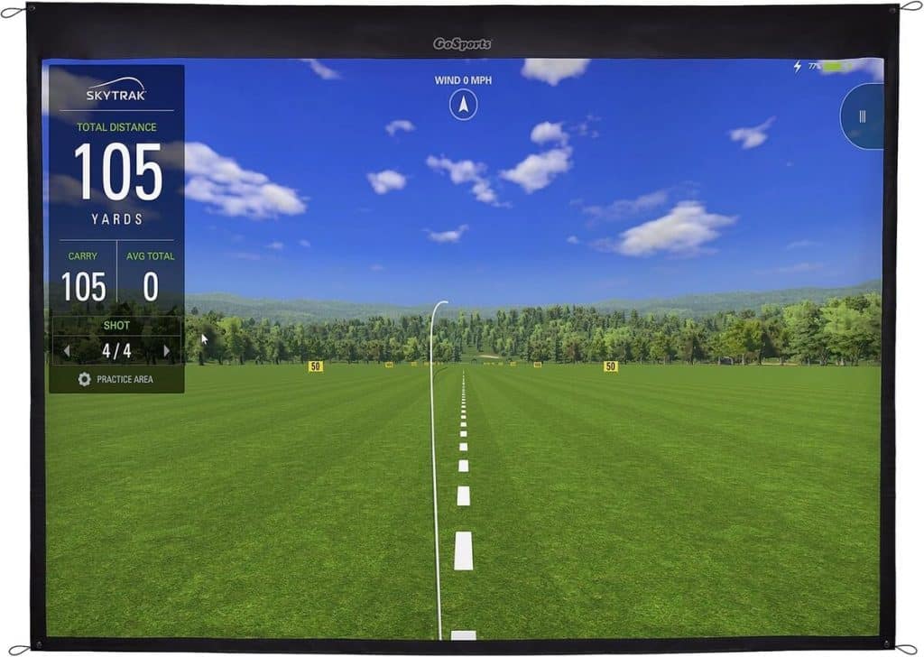 Test GoSports écran d'impact pour simulateur de golf