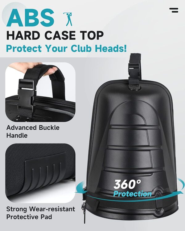 Sac de Voyage pour Clubs de Golf Findway avec Roues, en Tissu Oxford 1680D Résistant à l'eau, Coque Rigide en ABS, Durable et étanche, Idéal pour Les Voyages et Les Vols de Golf pour Hommes et Femmes