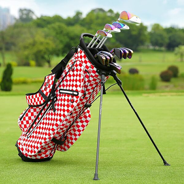 PGM Sac de golf 2023 – Imperméable, facile à transporter, durable et organisé avec séparateurs à 5 voies et 4 poches pour un rangement supplémentaire, sac de voyage portable avec sangle rembourrée, QB116