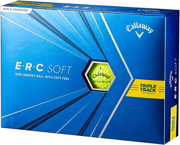 Callaway ERC Soft YLW 2021 Triple Track Golf Balls, 1 Douzen (lot de 12), 3 pièces, jaune