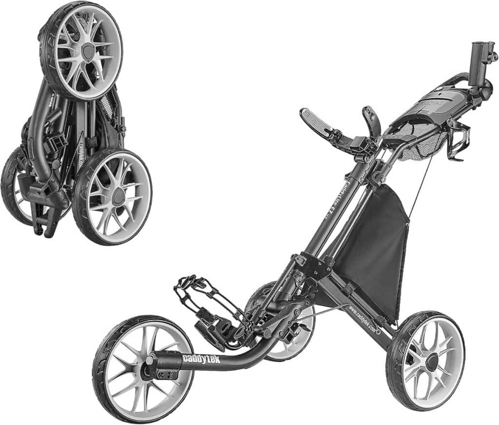 Test du chariot de golf pliable CaddyTek CaddyLite EZ V8 3 roues