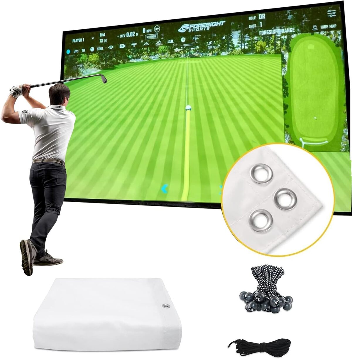 Test : écran d'impact pour simulateur de golf