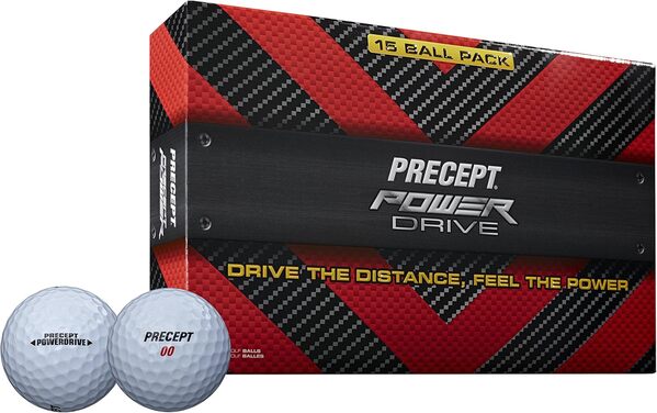Precept Powerdrive Lot de 15 balles de Golf Blanc