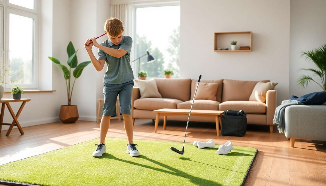 Les avantages d'un tapis d'entra&icirc;nement pour les jeunes golfeurs