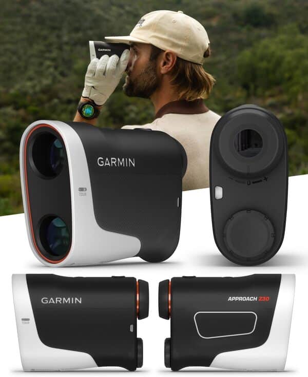 Garmin Approach Z30 Télémètre laser de golf (400 m, grossissement x6) avec batterie externe Wearable4U et batterie CR2