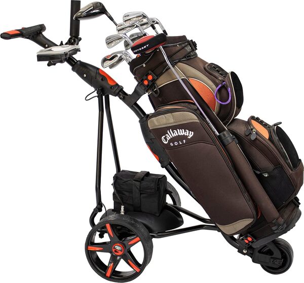 Chariot de golf électrique GT-S500T Pro Black-Red avec batterie au plomb 33 Ah
