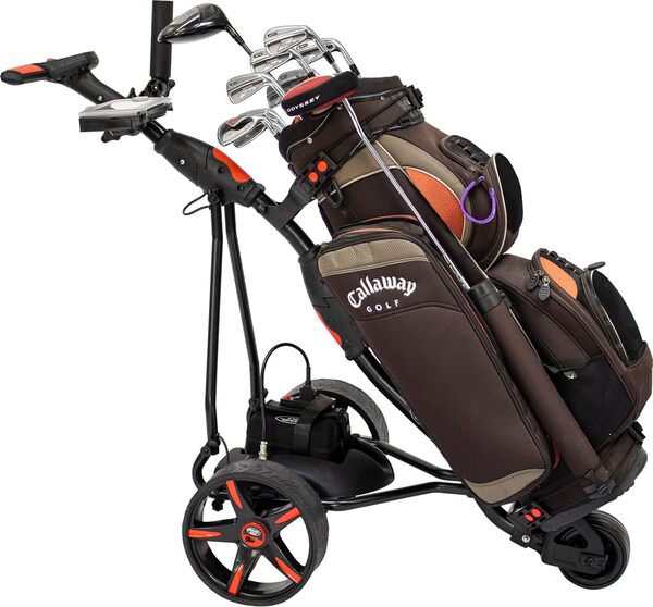 BeeGon Golf Chariot de golf électrique GT-S500T Pro Black-Red avec batterie au lithium 18 Ah