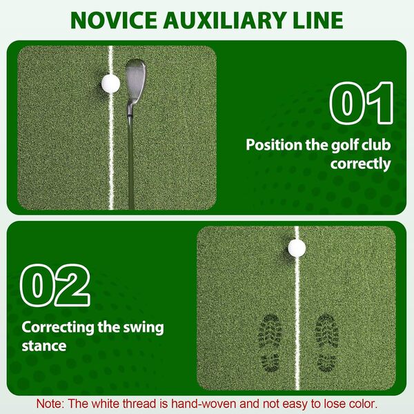 Vacrobo Tapis de frappe de golf d'intérieur de 1,5 x 0,9 m, tapis de gazon de golf vert amélioré de 50 mm d'épaisseur, tapis d'entraînement professionnel pour simulateur de golf pour homme, tapis de