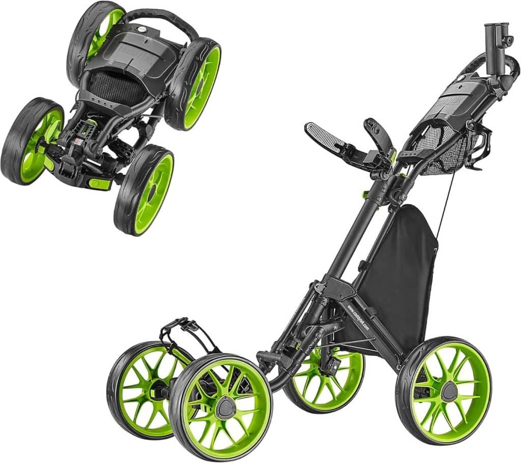 Test du chariot de golf 4 roues pliable Caddytek Caddycruiser