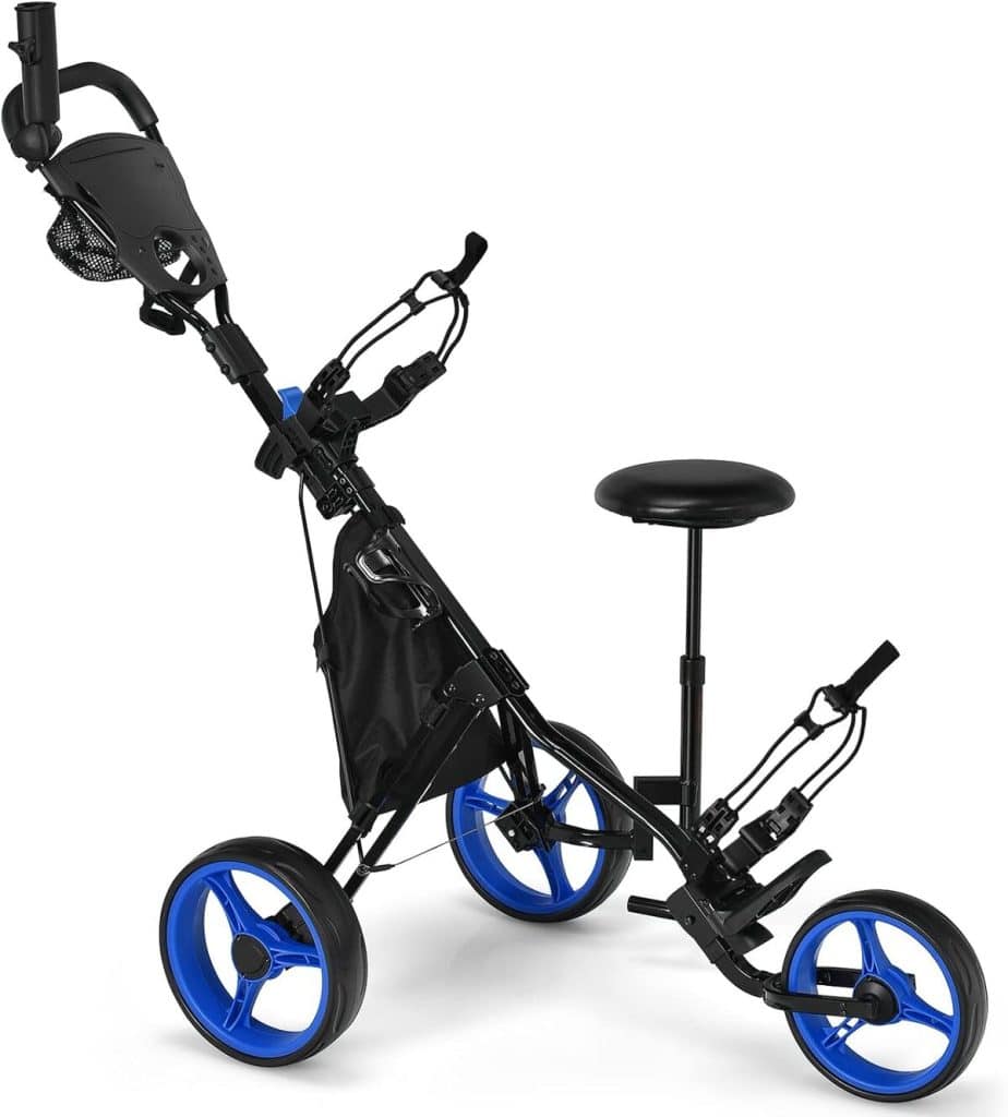 Test du chariot de golf pliable à 3 roues costway : performance et praticité