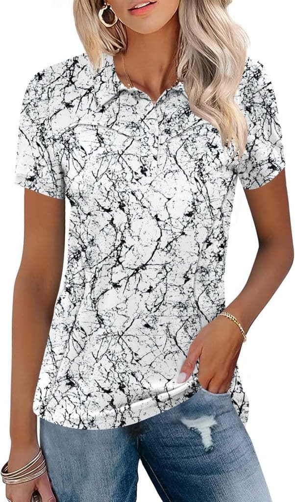 Test du polo de golf TFSDOD : léger et floral pour femme