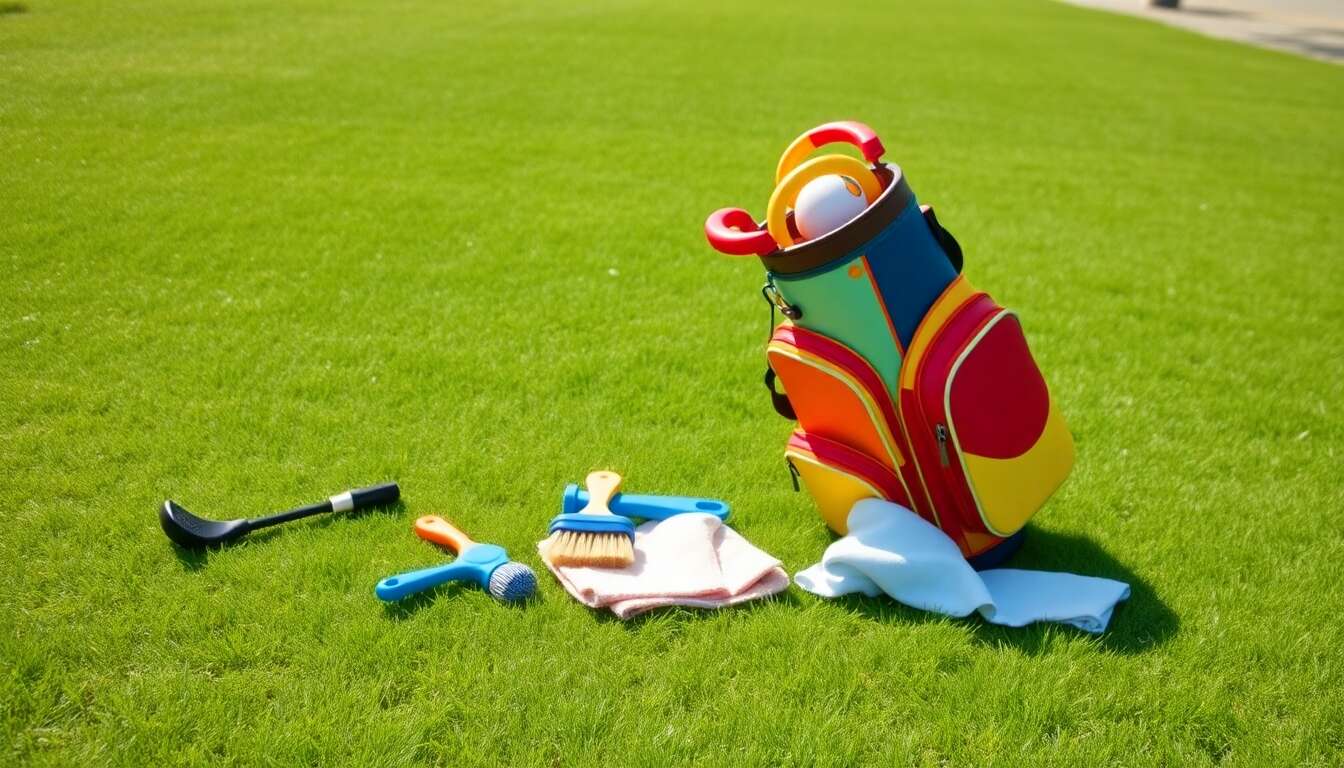 Préparation avant le nettoyage du sac de golf enfant Préparation avant le nettoyage du sac de golf enfant
