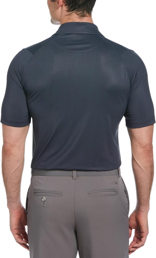 Callaway Polo de golf à imprimé chevron pour homme, coutures extensibles, protection solaire (grandes tailles disponibles)