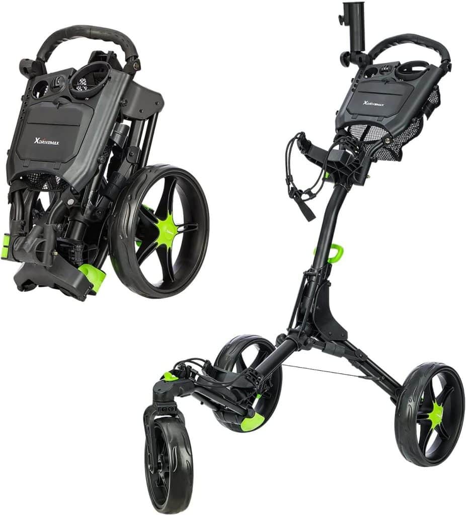 Test du XDriveMax GC03 : chariot de golf 3 roues rotatif et pliable