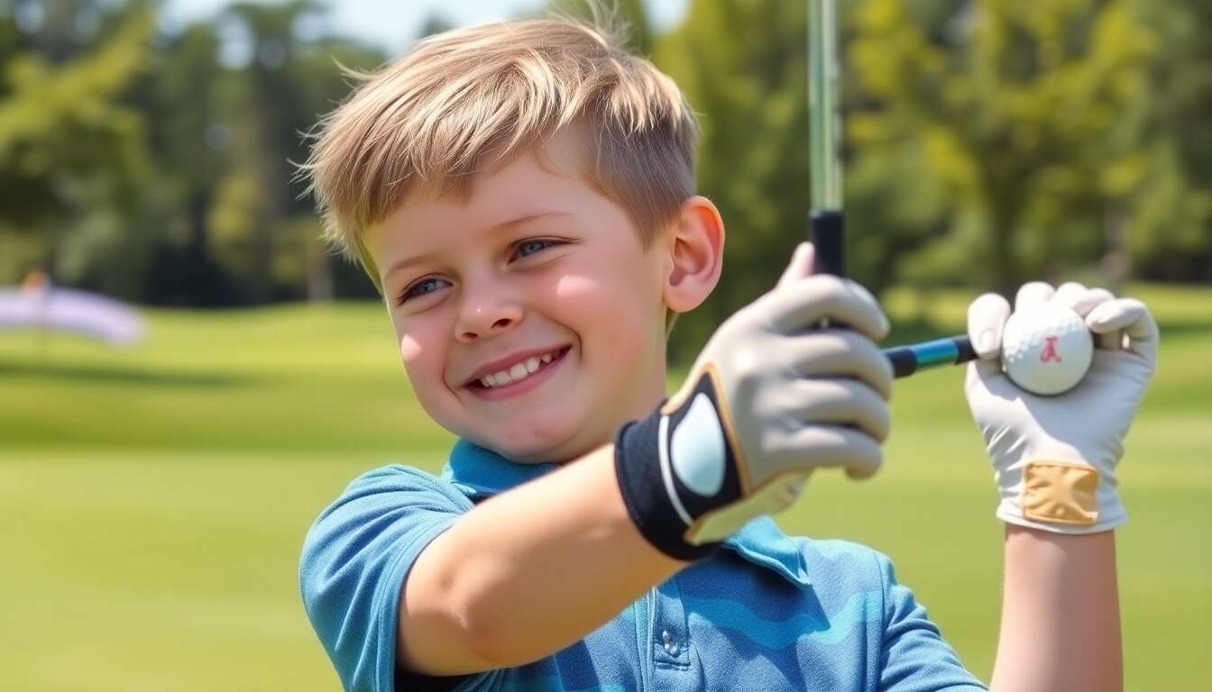 Diff&eacute;rents mat&eacute;riaux de gants de golf pour enfants