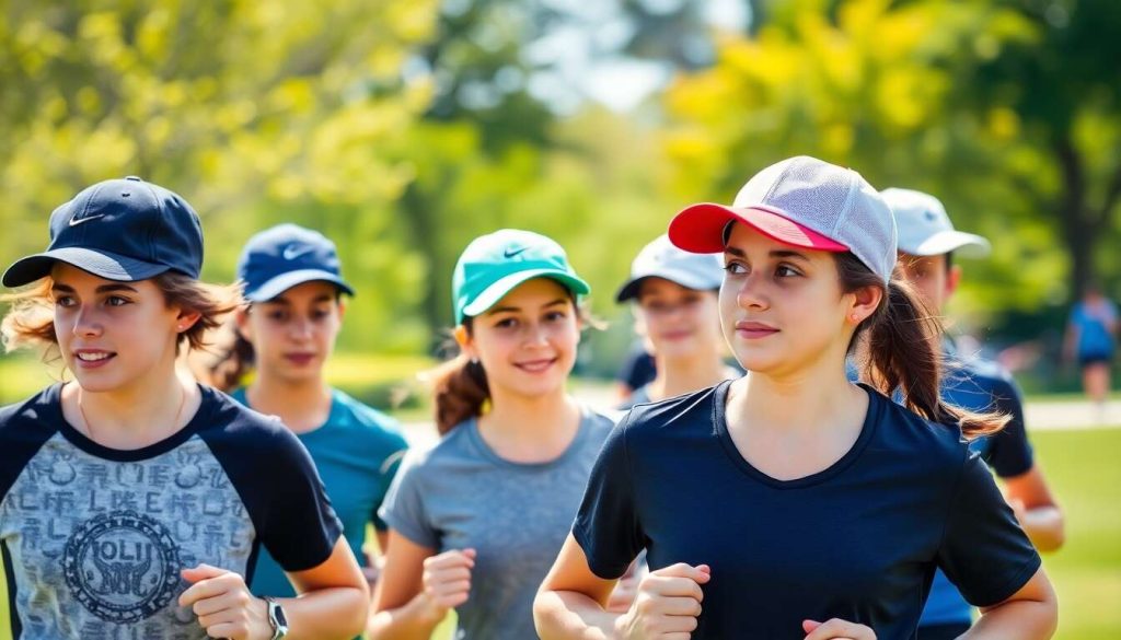 Casquettes et chapeaux adaptés aux jeunes sportifs en plein air