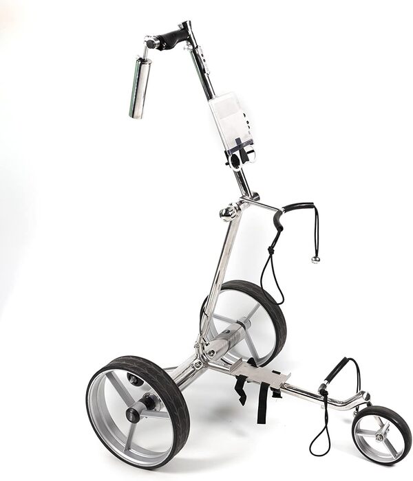 Golfted GT-FR Chariot de Golf électrique en Acier Inoxydable avec télécommande, 12 accesoires