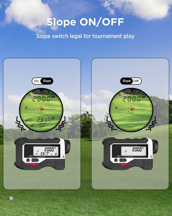 Mileseey Telemetre Golf/Chasse 800m avec écran LCD Telemetre de Golf,avec Interrupteur d'inclinaison,Verrouillage du Drapeau et Vibration,précision ± 0,5 M,Support de trépied, 122mm*75mm*42mm, (PF3S)