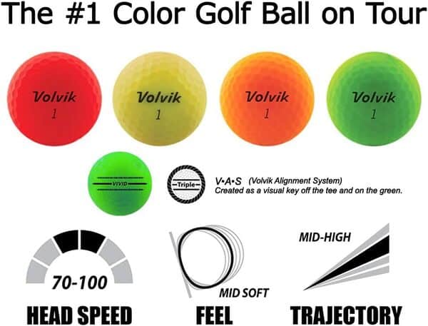 Volvik Lot de 3 balles de golf de qualité supérieure - Finition mate - 2 douzaines (24 balles) - Vert