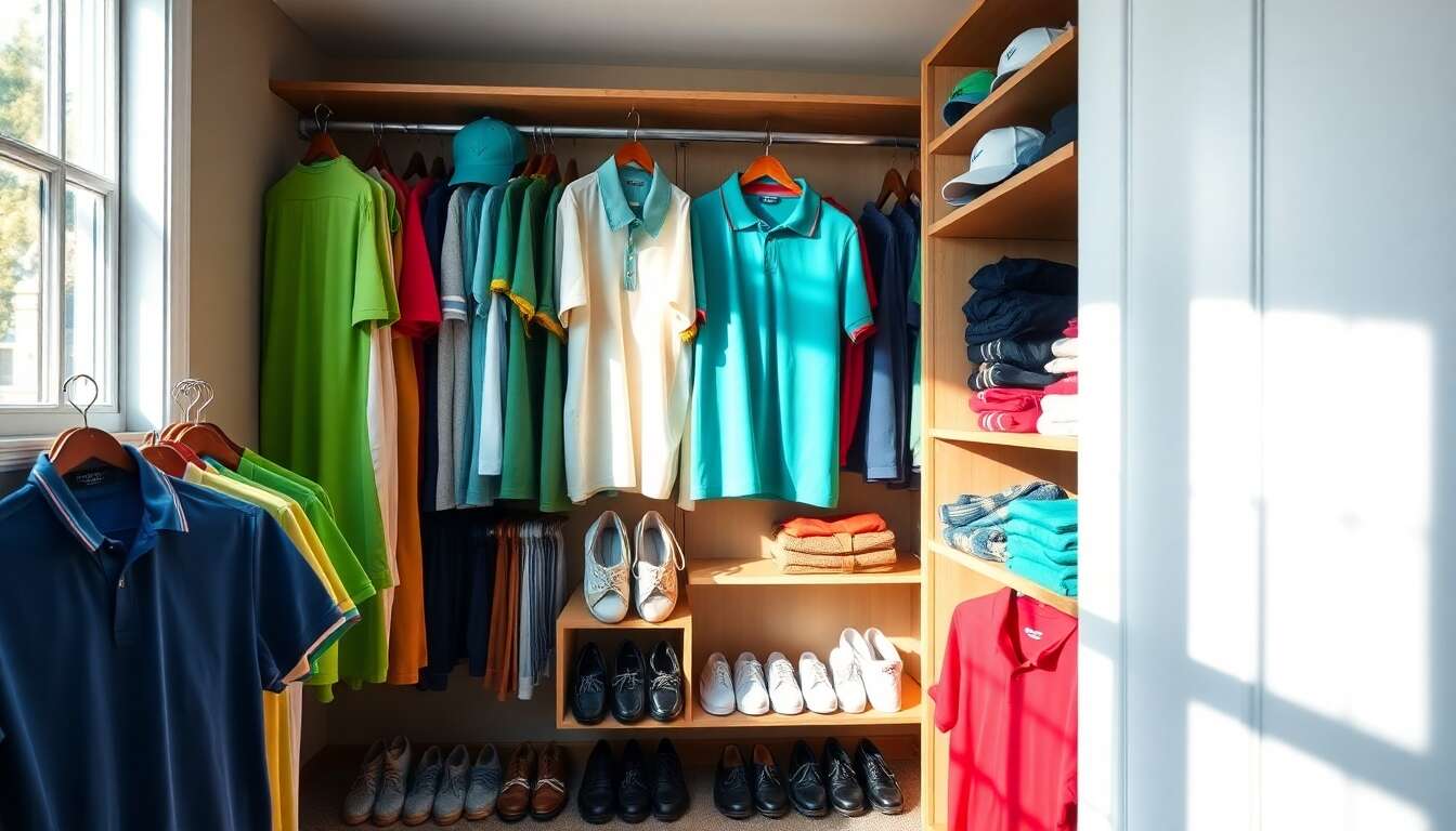 Rangement et stockage des v&ecirc;tements de golf