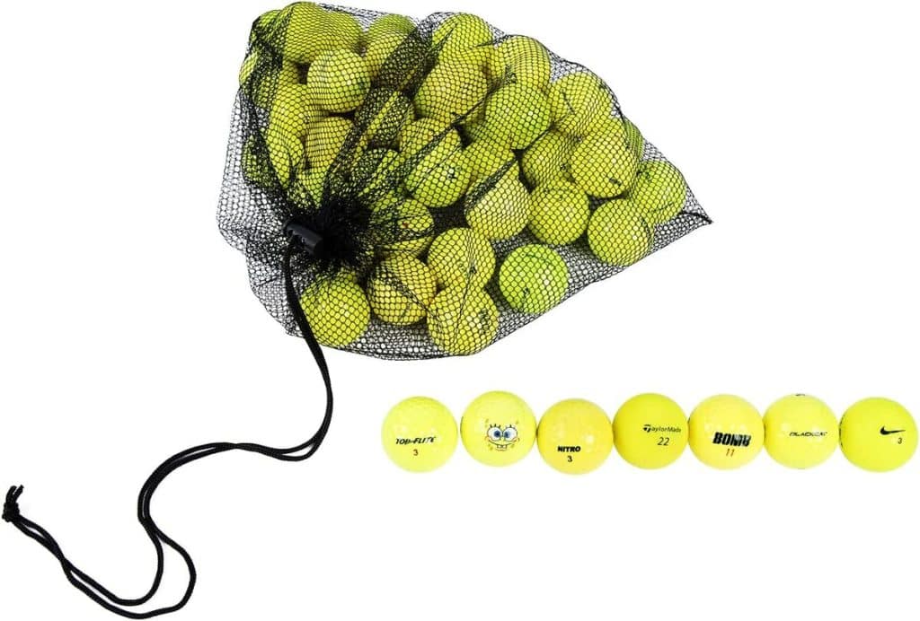 Test des balles de golf recyclées Clean Green jaunes fluo (lot de 48)