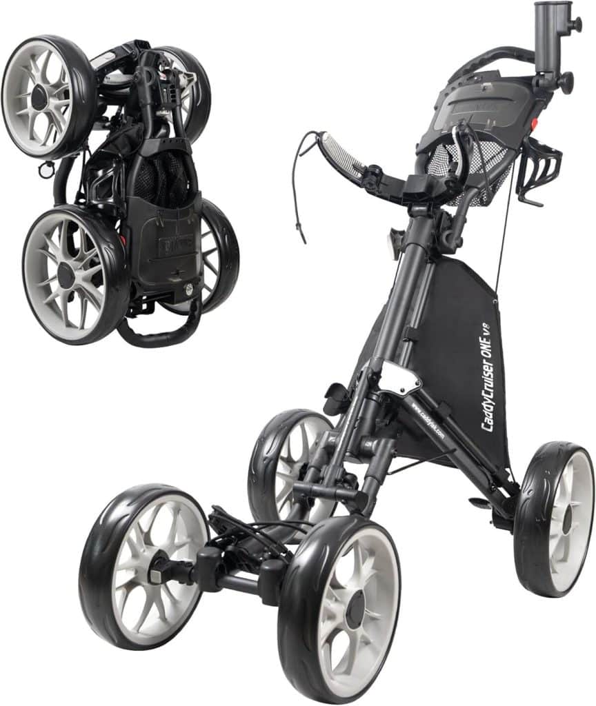 Test du chariot de golf Caddytek Caddycruiser One V8 4 roues