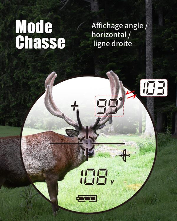 AOFAR GX-2S Télémètre Golf 600m, Flag-Lock avec Vibration, Grossissement 6x24mm, Étui de Transport, Batterie Gratuite, Emballage Cadeau, Télémètre de Golf avec Pente