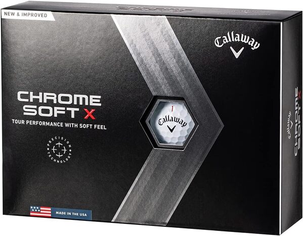 Callaway Chrome Soft X 2022 Golf Balls, 1 Dozen (lot de 12), 4 pièces, blanc