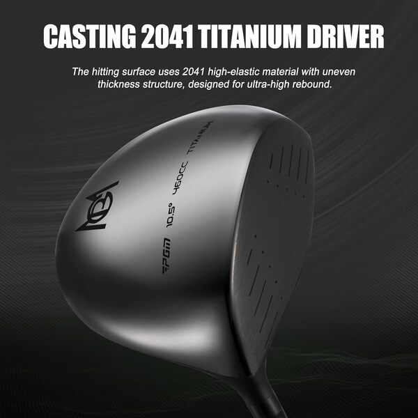 PGM Ensembles complets de clubs de golf pour homme - 13 pièces - 3 bois (#1,3,5), 1 hybride (#4H), 6 fers (#5,6,7,8,9,PW), 2 Sand Wedge (52°, 56°), 1 putter - Sac de support de golf, droitier