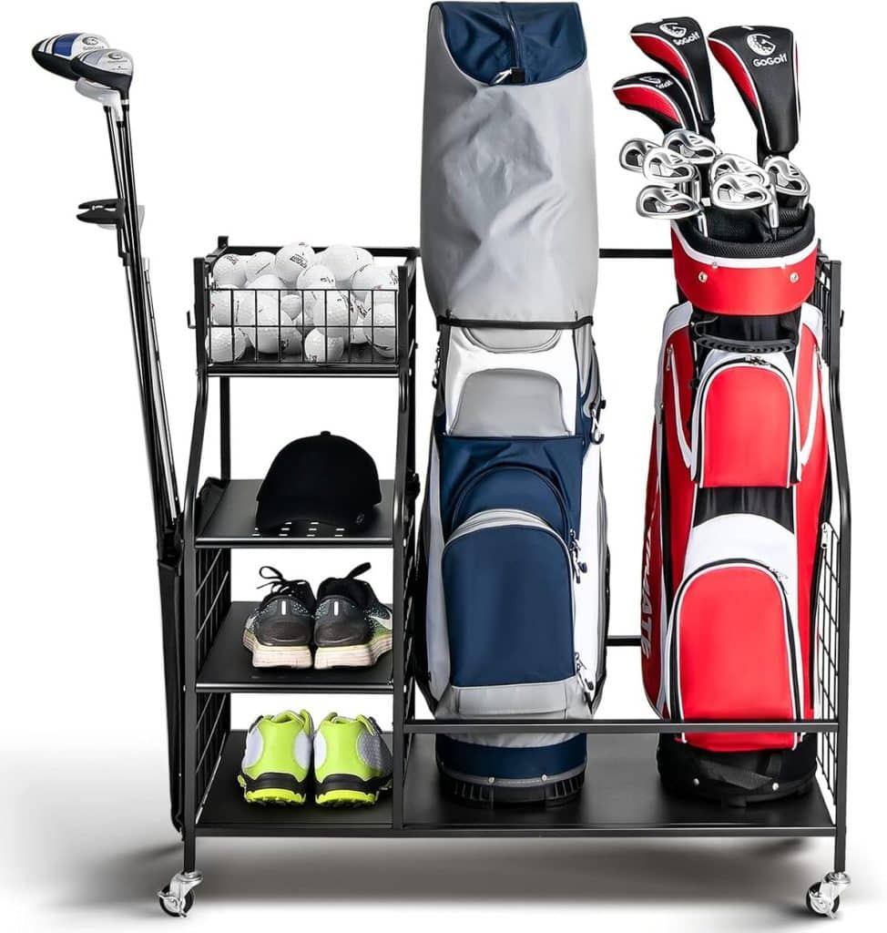 Test organisateur clubs de golf GYMAX : rangement pratique et mobile