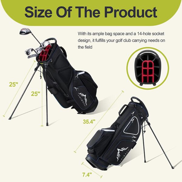 GoHimal Sac de Golf avec Support de Golf 14 Positions