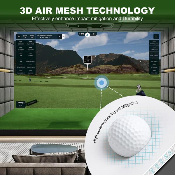 COALA HOLA Écran d'impact simulateur de golf pour entraînement de golf intérieur/extérieur