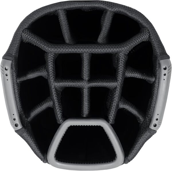 Datrek DG Lite III Sac pour Chariot de Golf à 14 Compartiments avec séparateurs individuels sur Toute la Longueur, Putter caoutchouté, Poche Isotherme et 7 Poches zippées, Vert/Noir/Anthracite