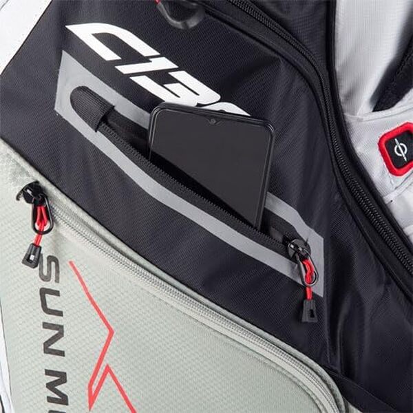 Sun Mountain 2020 C-130 Sac de Golf à Roulettes, BLK-Char-WHT-Red, C-130