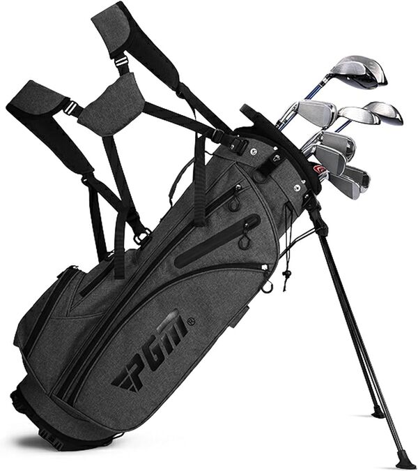 PGM Ensemble complet de clubs de golf pour homme - 12 pièces - 3 bois (#1,3,5), 1 hybride (#4H), 6 fers (#5,6,7,8,9,PW), 1 cale sable (55°), 1 putter - Sac de support de golf - Tête de club en titane