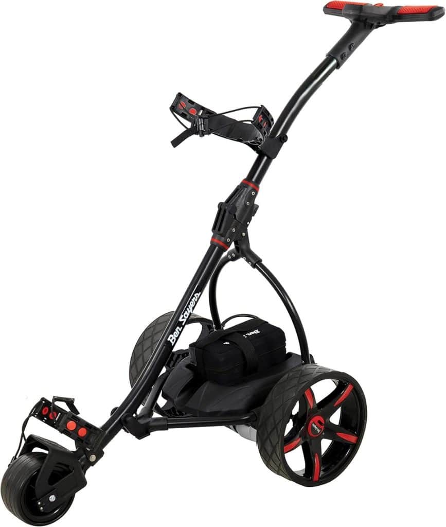 Test : chariot de golf électrique Ben Sayers 18-Lithium noir/rouge