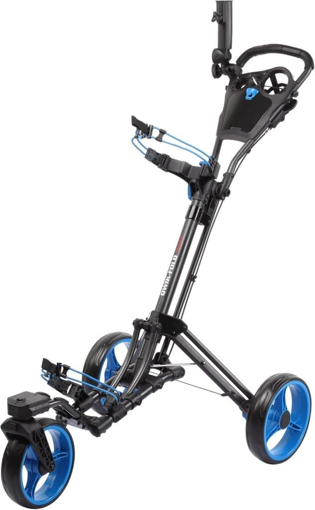 Test : chariot de golf Qwik-Fold à 3 roues pivotantes