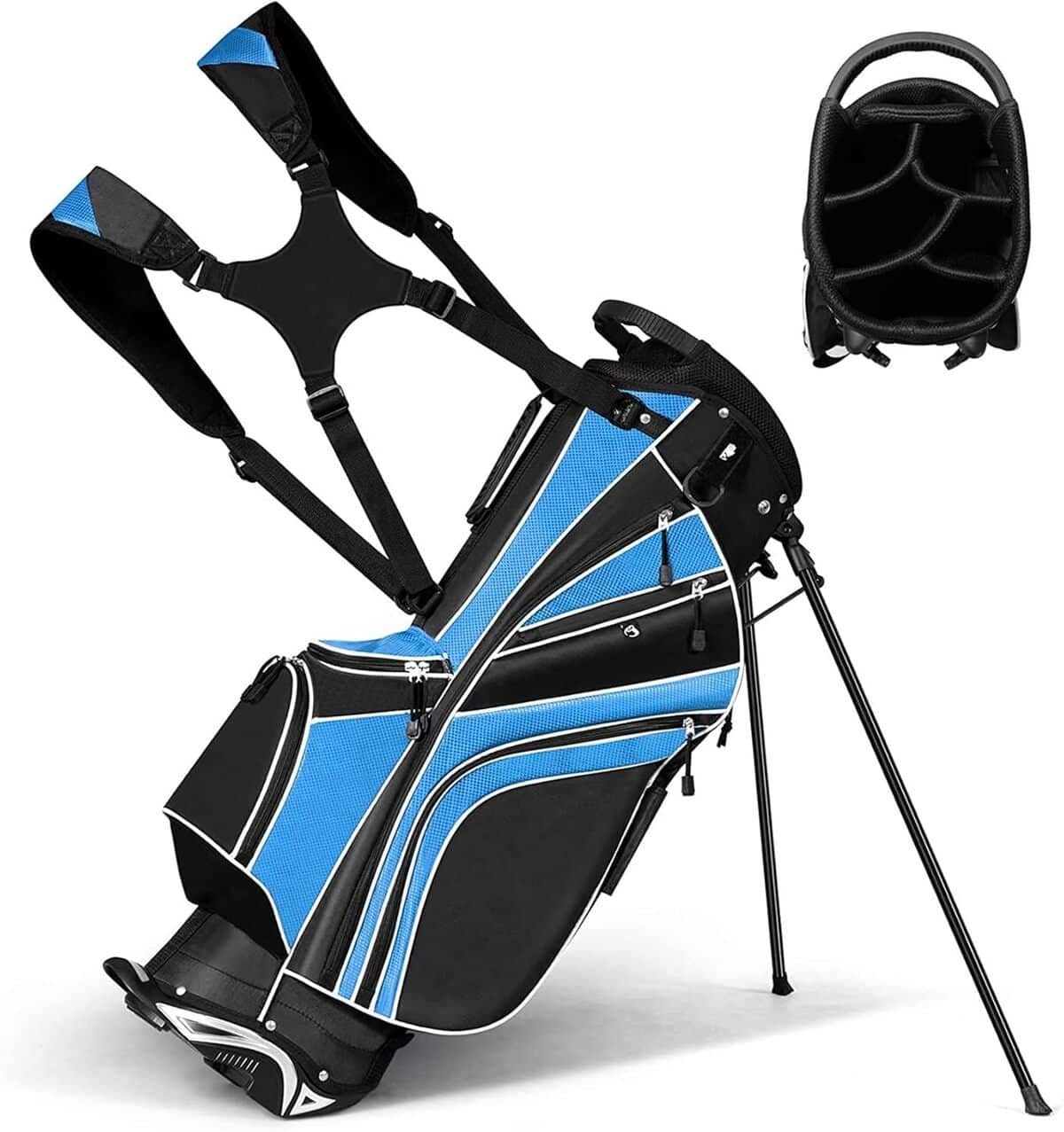 Test du sac de golf trépied Tangkula 6 compartiments, bleu