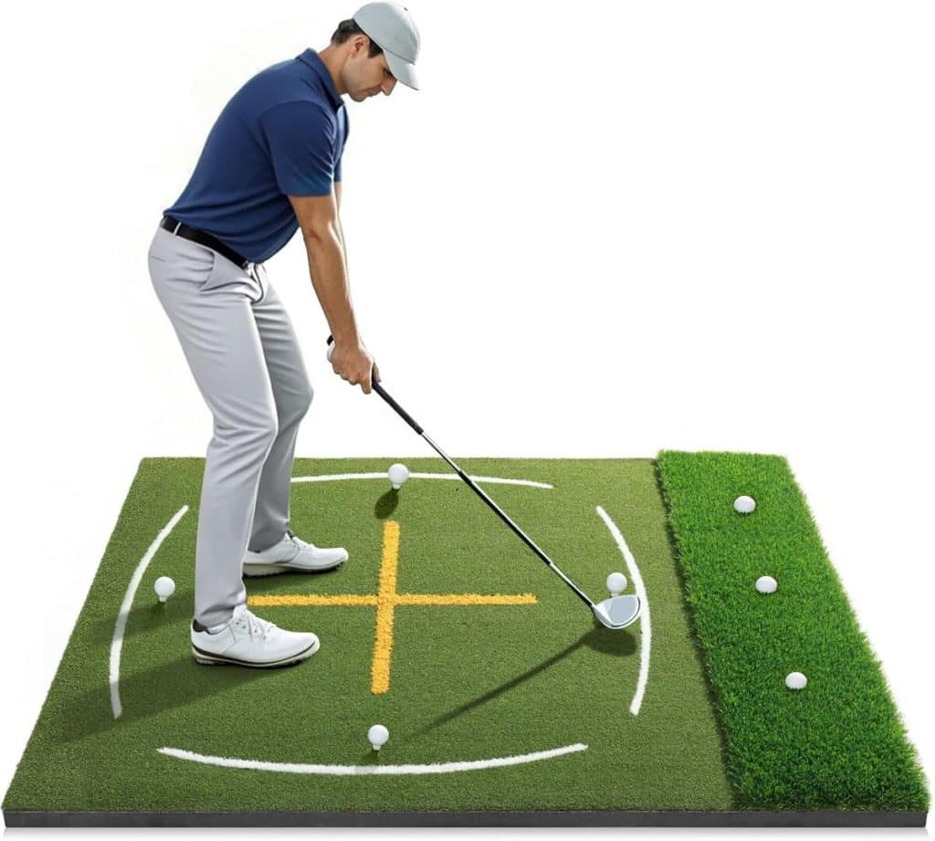 Test du tapis de golf avec double gazon : simulateur maison 1, 5 x 1, 2 m