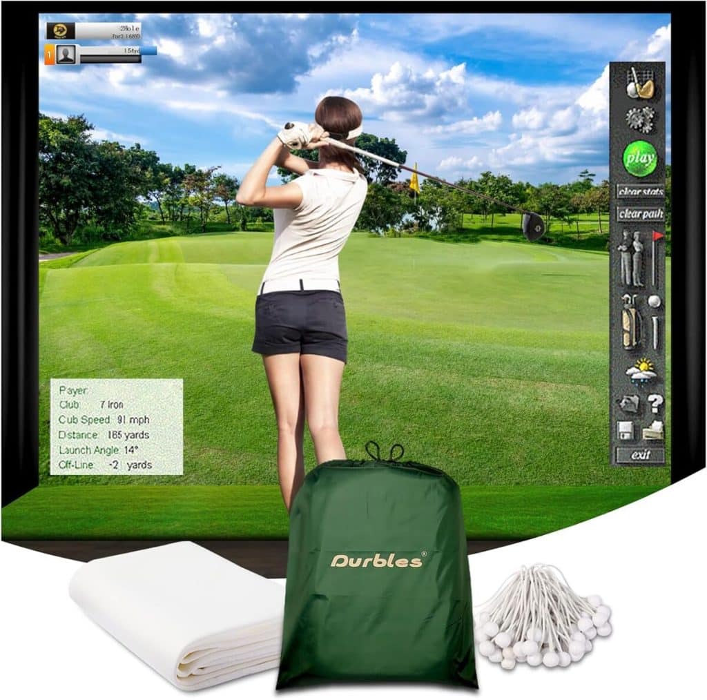 Test Durbles écran de projection triple couche simulateur golf