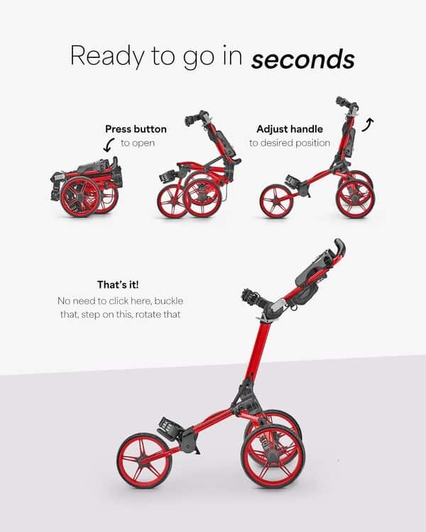 Caddytek CaddyLite Compact Semi-Auto Folding and Unfolding Golf Push Cart