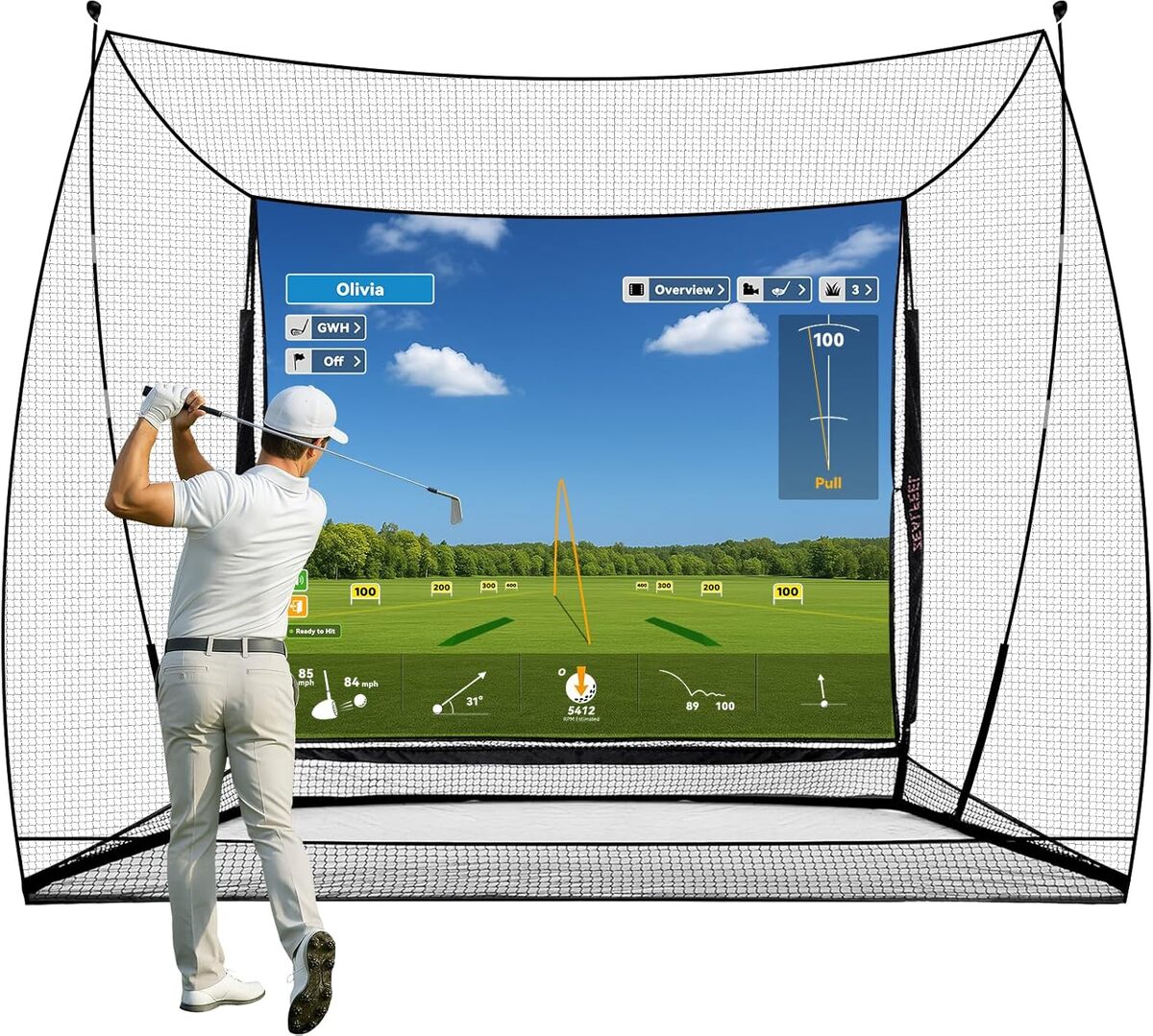 Test : cage simulateur de golf ZEALFEEL avec écran HD