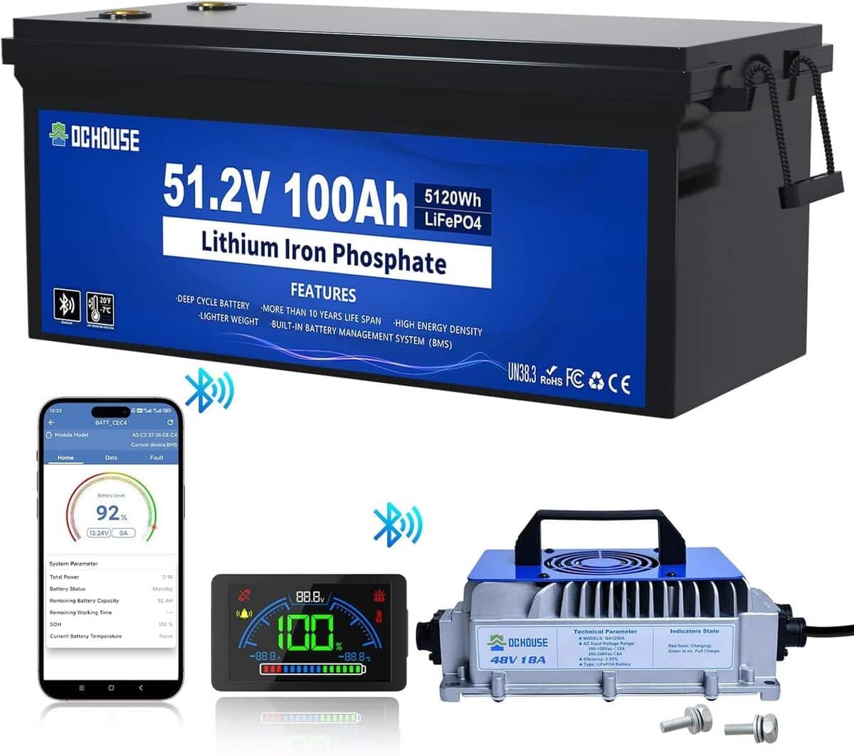 Test : dCHOUSE Lifepo4 48V 100AH, batterie de golf performante
