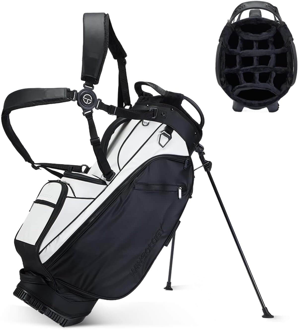 Test du sac de golf Pure Series de Winsology : cuir synthétique, 14 séparateurs et décapsuleur intégré