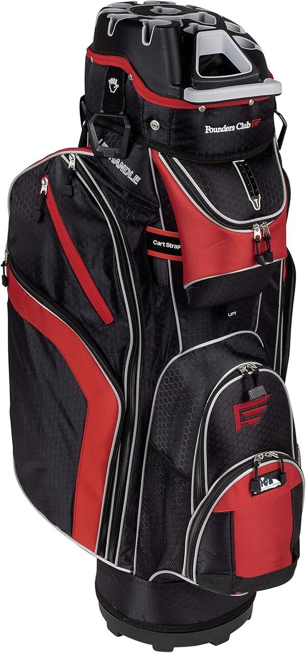 Founders Club Sac Chariot de qualité supérieure avec séparateur de 14 Compartiments (Noir Rouge)