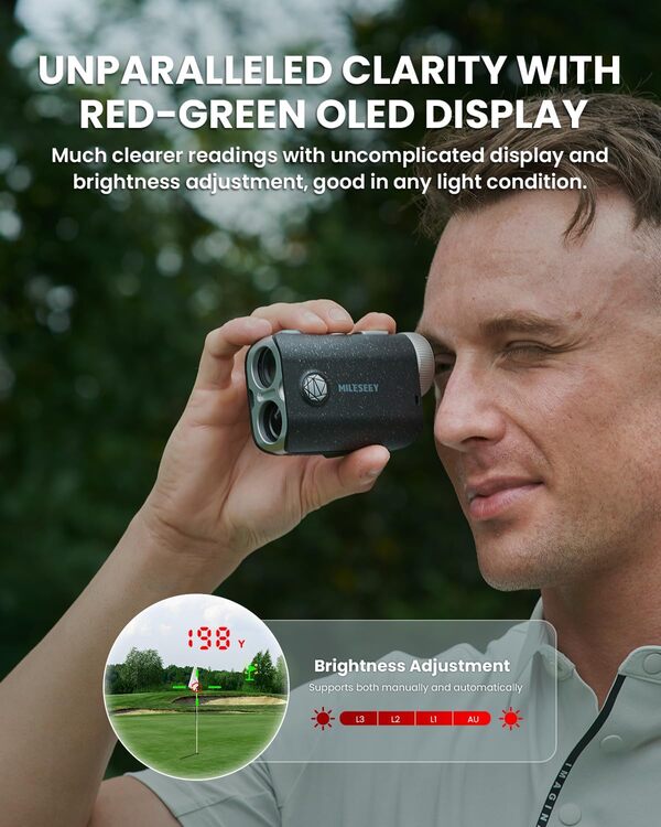 Haut de Gamme de Poche avec IP65 étanche, 1000 Yards telemetre Golf Rechargeable, 0.1S Rapide Drapeau de Verrouillage de Vibration pôle, telemetre Laser Golf