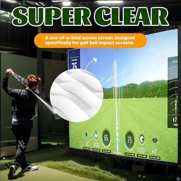 Écran d'impact pour simulateur de golf (118 x 78, 118 x 118, 118 x 157) pour intérieur/maison/garage, écran d'impact lavable pour entraînement de golf