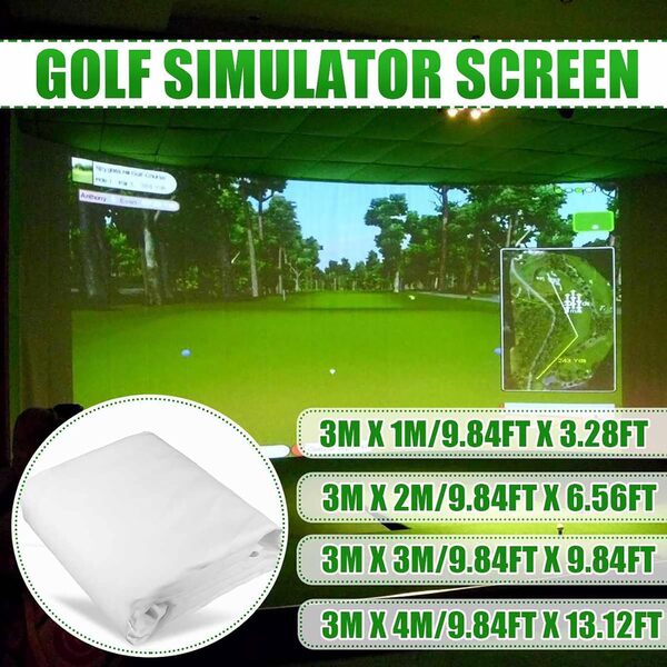 Écran d'impact de simulateur de Golf d'intérieur, écran d'impact HD, Surface de Projection HD Transparente, Filet de Conduite de Golf Robuste, idéal pour l'entraînement de Golf à Domicile